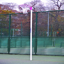 Netball Posts with Pink Ring and Locking Sockets
