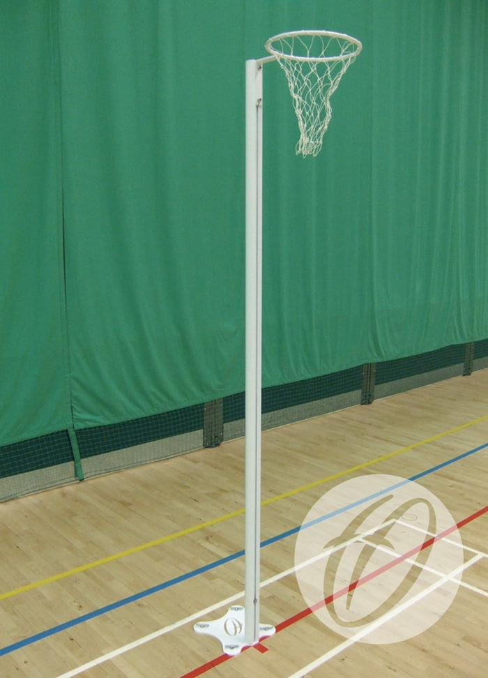 Netball Posts - 16mm Ring - Floor Fixed Indoor International